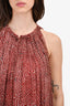 Isabel Marant Red/White Silk Printed Sleeveless Dress Size 34