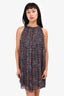Isabel Marant Blue/Red Silk Printed Sleeveless Dress Size 34