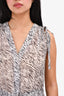 AllSaints Grey Zebra Sheer Maxi Dress Size S