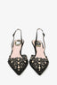 Rene Caovilla Black Lace Crystal/Pearl Embellished Heels Size 37