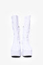 Prada White Leather Sock Heeled Boots Size 39.5