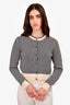 Miu Miu Black/White Houndstooth Virgin Wool Cardigan Size 40