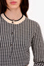 Miu Miu Black/White Houndstooth Virgin Wool Cardigan Size 40