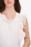 Sea New York White Linen Blend Sleeveless Midi Tiered Dress with Ruffle Size 2