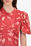 Sea New York Red/Pink Floral High Neck 'Monet' Maxi Dress Est. Size 6
