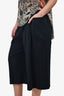 Issey Miyake Me Navy Pleated Wide Leg Capris Size 34
