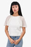 Giambattista Valli White Ruffle Detail Top Size XS