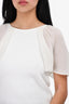 Giambattista Valli White Ruffle Detail Top Size XS