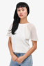 Giambattista Valli White Ruffle Detail Top Size XS