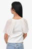 Giambattista Valli White Ruffle Detail Top Size XS