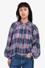 Isabel Marant Etoile Purple/Green Plaid Cotton Button Down Shirt Size 38