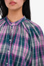 Isabel Marant Etoile Purple/Green Plaid Cotton Button Down Shirt Size 38