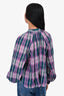 Isabel Marant Etoile Purple/Green Plaid Cotton Button Down Shirt Size 38