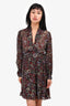 Ba&sh Black/Maroon Floral Mini Dress Size S