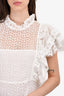 Anine Bing White Lace Tiered Ruffle Detail Dress Size M