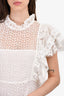 Anine Bing White Lace Tiered Ruffle Detail Dress Size M