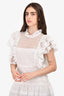 Anine Bing White Lace Tiered Ruffle Detail Dress Size M