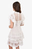 Anine Bing White Lace Tiered Ruffle Detail Dress Size M