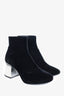 MM6 Maison Margiela Black Velvet Cube Heel Boots Size 37.5