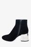 MM6 Maison Margiela Black Velvet Cube Heel Boots Size 37.5