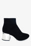 MM6 Maison Margiela Black Velvet Cube Heel Boots Size 37.5