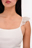 Alice & Olivia White Ruffle Sleeveless Top Size S