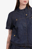Escada Sport Blue Denim Short Sleeve Button Down Shirt Size 38