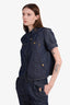Escada Sport Blue Denim Short Sleeve Button Down Shirt Size 38