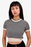 Miu Miu Black/White Houndstooth Virgin Wool Top Size 38