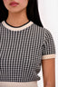 Miu Miu Black/White Houndstooth Virgin Wool Top Size 38