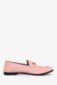 Gucci Pink Leather Horsebit Loafers Size 37.5