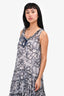 See by Chloe Navy Blue/White Patterned Tiered Ruffle Dress Size 36