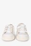 Tod's White/ Gold Metallic Leather Trim Detailed Sneakers Size 37.5
