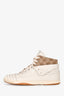 Gucci White Leather GG Supreme Mid Top Sneakers Size 37