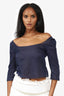 Miu Miu Navy Lace Back Cropped Top Size 40