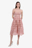 Self-Portrait Pink Azalea Guipure Lace Midi Dress Size 4