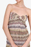 Missoni Multicoloured Pattern Strapless Mini Dress Size S