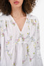 Ganni White/Multicoloured Floral Pleated Dress Size 34