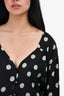 Nanushka Black/White V-Neck Blouse Size L