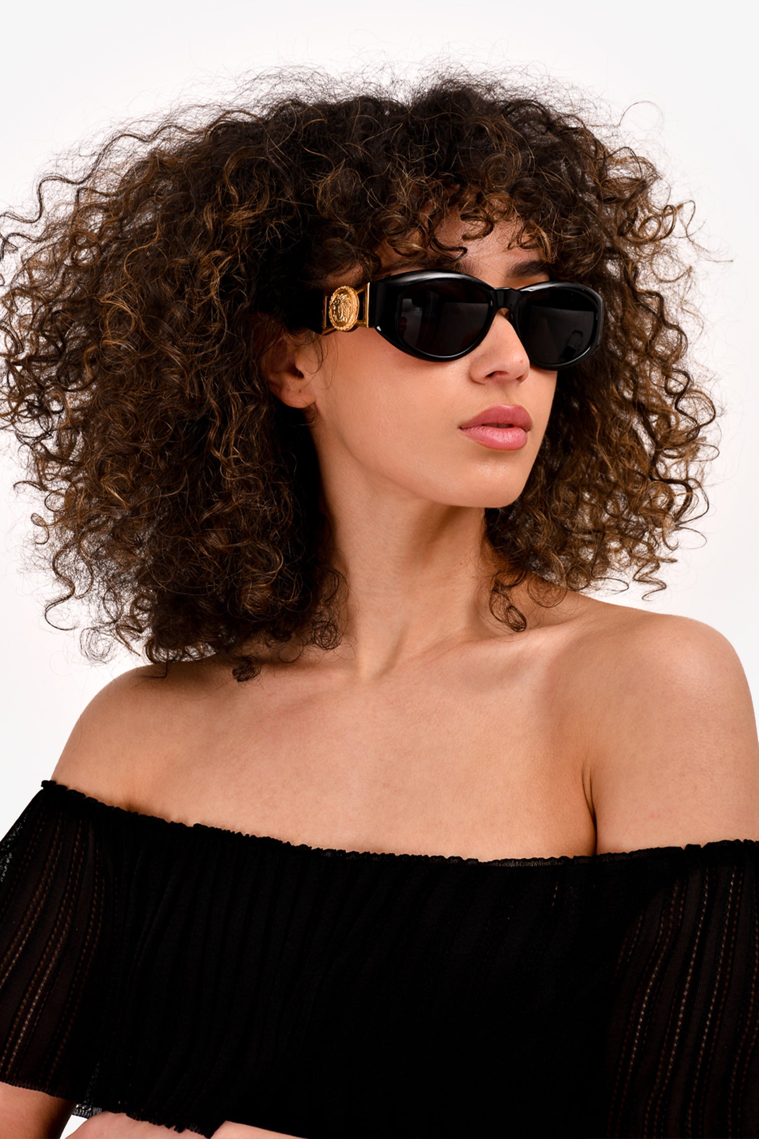 Ead Rectangle Versace Vintage Black Medusa Head Rectangle Sunglasses – Mine & Yours