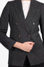 Brunello Cucinelli Grey Linen Double Breasted Blazer Size 36