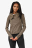Rick Owens Olive Cotton Biker Jacket Size 6