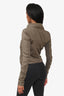 Rick Owens Olive Cotton Biker Jacket Size 6