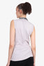 Prada Grey Sleeveless Jewel Embellished Collared Top Size 38