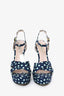 Miu Miu Blue/White Polka Dot Platform Heels Size 37.5