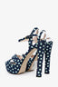Miu Miu Blue/White Polka Dot Platform Heels Size 37.5