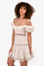 Zimmermann White Ruffle Short Sleeve Mini Dress Size 0