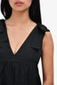 Valentino Red Black V-Neck Bow Detail Sleeveless Mini Dress Size 38