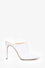 Alexandre Birman White Leather Heeled Mules Size 42
