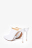 Alexandre Birman White Leather Heeled Mules Size 42